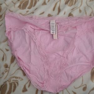Victoria's Secret Pink Lace-Trim Bikini Panty